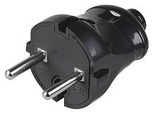 Вилка электрическая без заземления прямая IEK ВПп20-02-Ст 6А черный картинка 